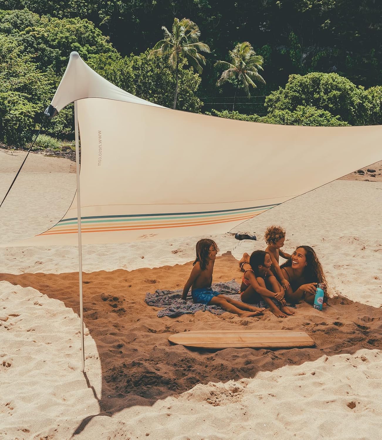 Neso Portable Beach Tent Sun Shelter - Lightweight Beach Shade Canopy - Easy Setup for Family Outings - Patented Reinforced Corners - UPF 50+ Sun Prot