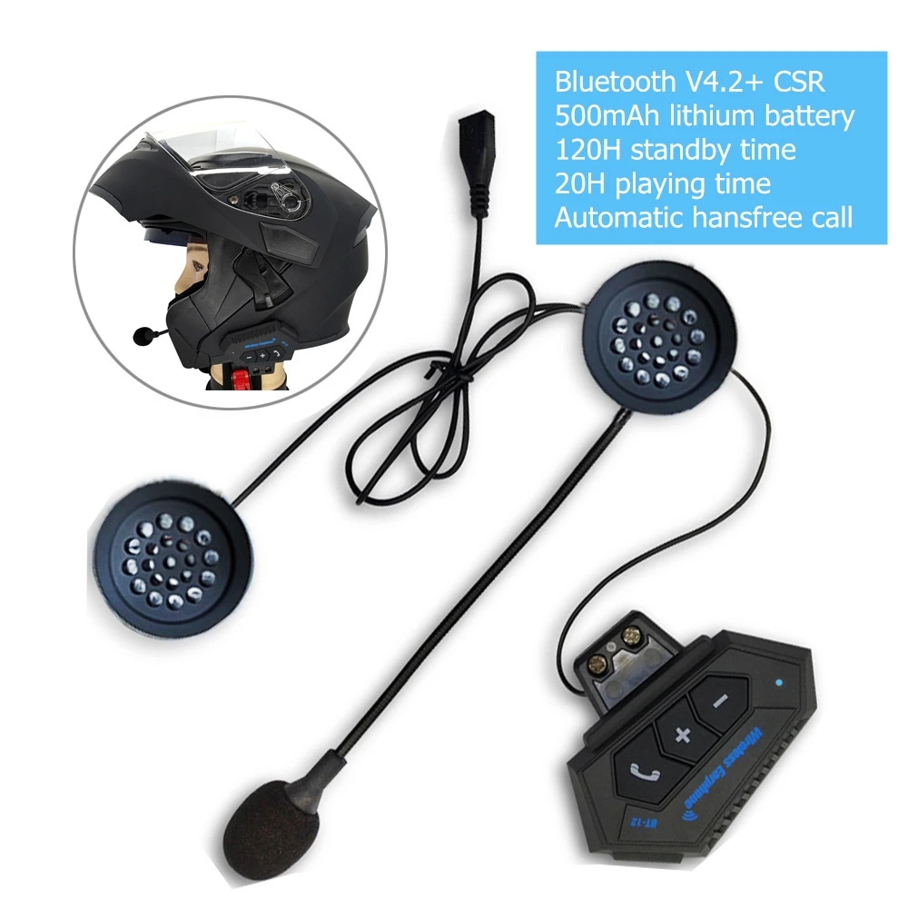Bluetooth Headphones Motorcycle Wireless Helmet Headset Hands-free Telephone Call Kit Stereo Anti-interference BT Headset For Ri