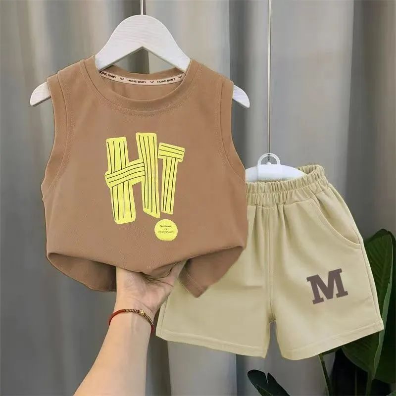 Children Sets Kids Clothes Boys Girls Vest Suit Summer Children's Clothing baby T-Shirts Shorts Tank Top Sleeveless