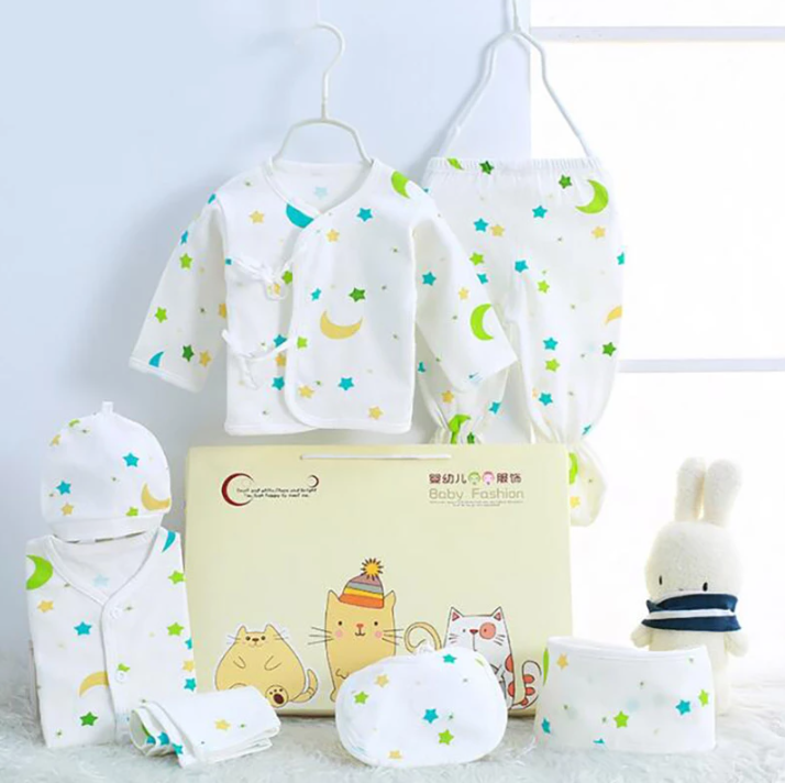 5-piece set of baby underwear newborn pure cotton baby clothing neutral baby underwear set 0-3 months old