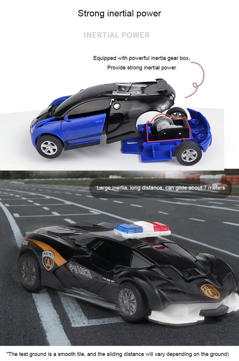 Deformation Vehicle Collision Impact One-Button Inertial Bugatti Veyron Toy Car Transformers Robot Kid Child Gift Time Limited