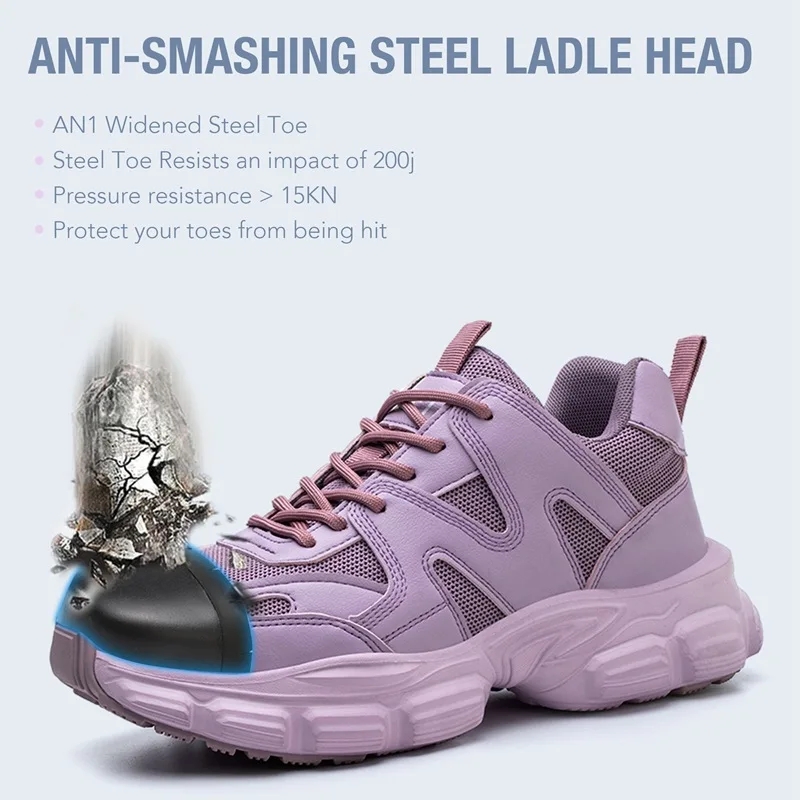 New Men Women Safety Shoes Anti-smash Anti-puncture Work Shoes Breathable Lightweight Work Sneakers Indestructible Shoes Boots