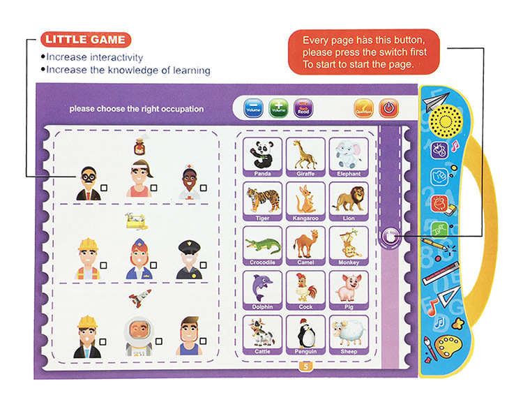 2022New English Finger Pointing Reading Early Childhood Educational Learning Toys Explosive Smart Audio eBook