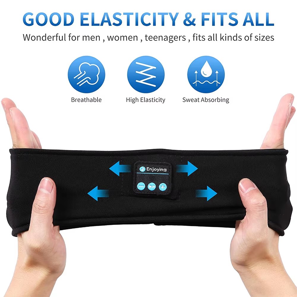 Sleep Mask Bluetooth Sleeping Headphones Headband Thin Soft Elastic Comfortable Wireless Music Headset Eye Mask For Side Sleeper