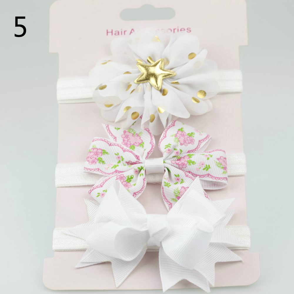Fashion New Korean Hair Accessories Child Simple Solid Color Bow Ribbon Set