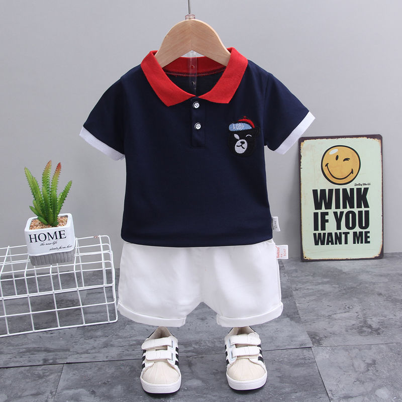 2 Kids Summer Boy Short T-shirt and Shorts Sets Baby Boy Children Clothes Suits
