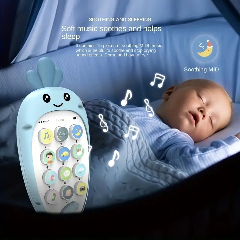 Music Mobile Phone Toy Girl Boy Phone Mini Radish With Soft Color Teether Baby Can Bite Child Simulation Puzzle Christmas Birthd