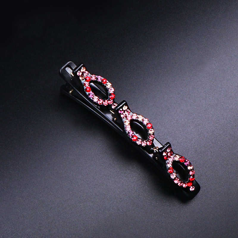5pcs/pack Sparkling Crystal Stone Braided Hair Clips,Double Bangs Hair Clips Braided Hair for 1 Week Daily
