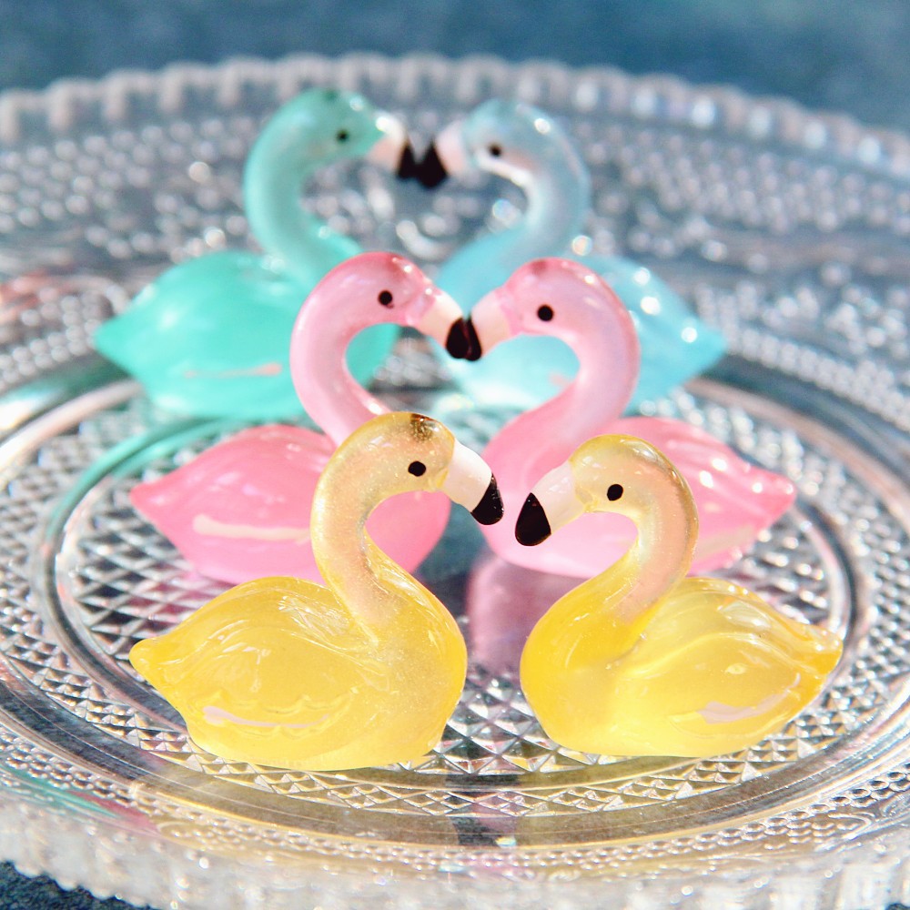 10pc 2023 new luminous cygnet ornaments resin stereo cygnet DIY key chain necklace accessories