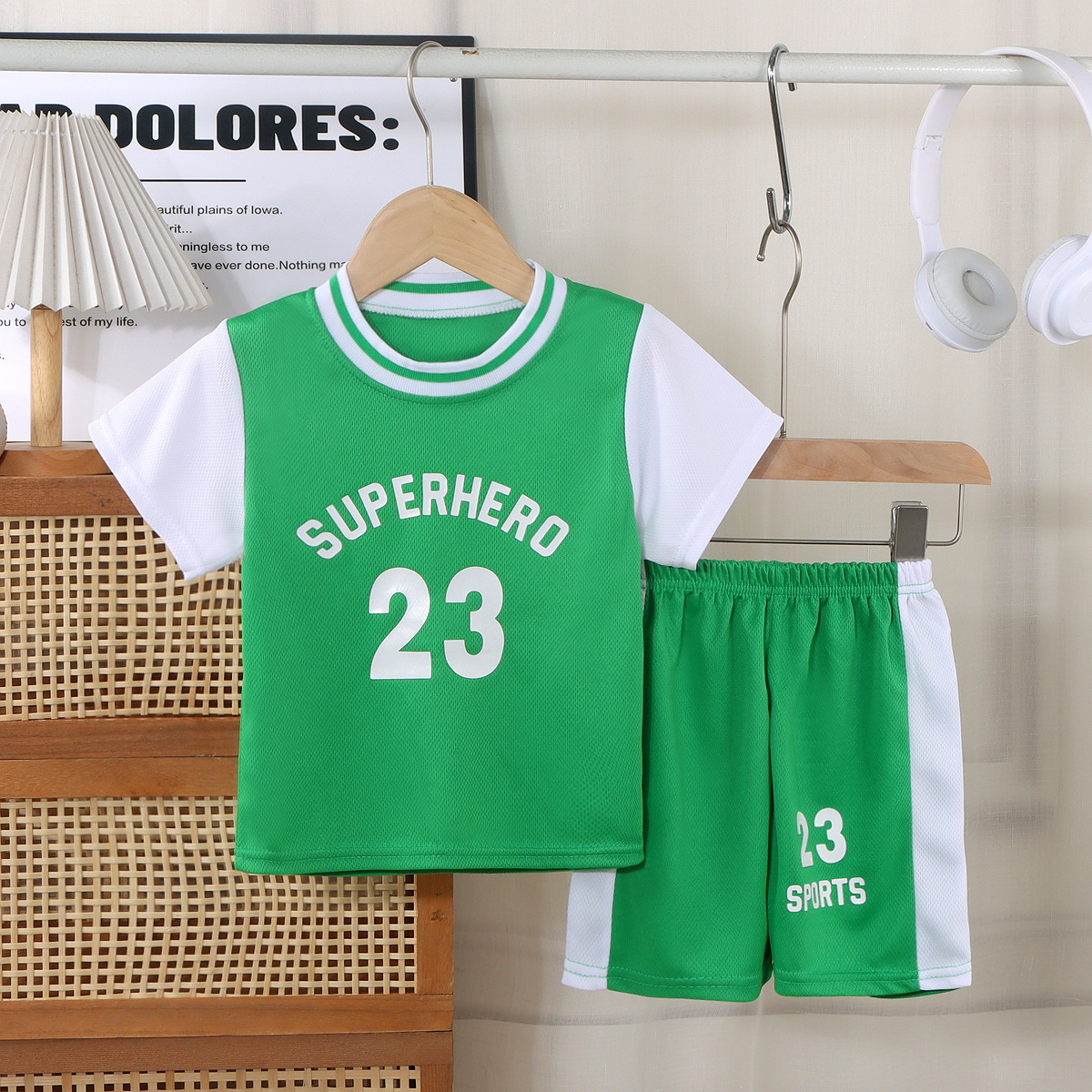 2025 New Children Basketball Suit Sports Set Girls Boys Quick Drying Cloth Summer Jersey Training Sports Suit Breathable Print