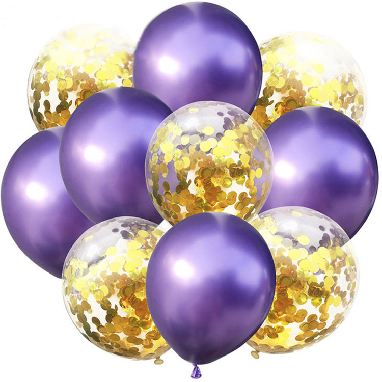 Creative wedding birthday party latex balloons, metal balloons, sequined balloon decorations, 10 packs