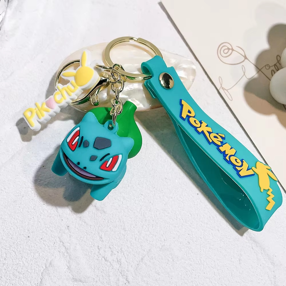 Original Pikachu figurine fashionable cartoon keychain Pokémon anime decorative model toy car decoration children's
