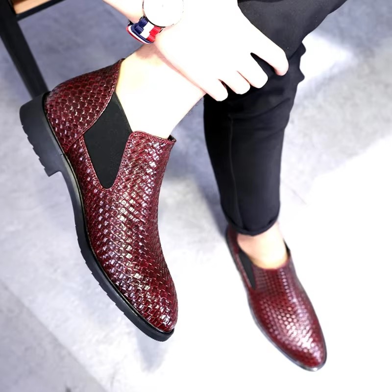 Fashion Chelsea Boots Men outdoor Soft Leather Ankle Boots slip on British Style breathable Men's Boots Brand Footwear