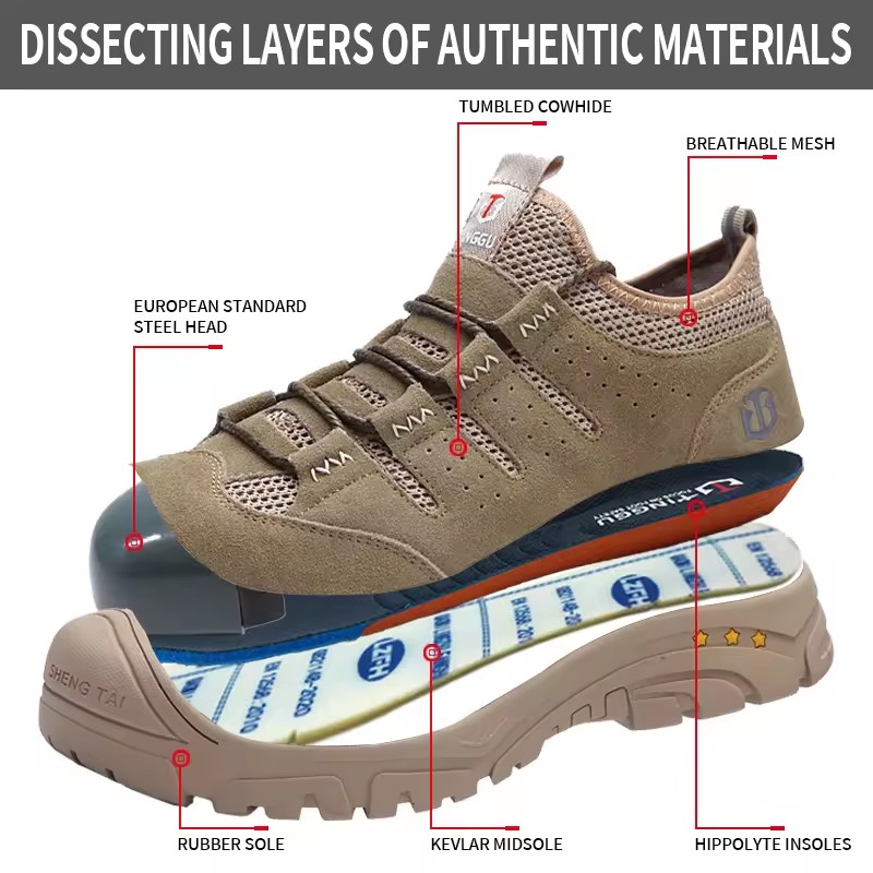Mens welding safety shoes Fireproof anti-smash anti-piercing comfortable wear-resistant construction site safety shoes