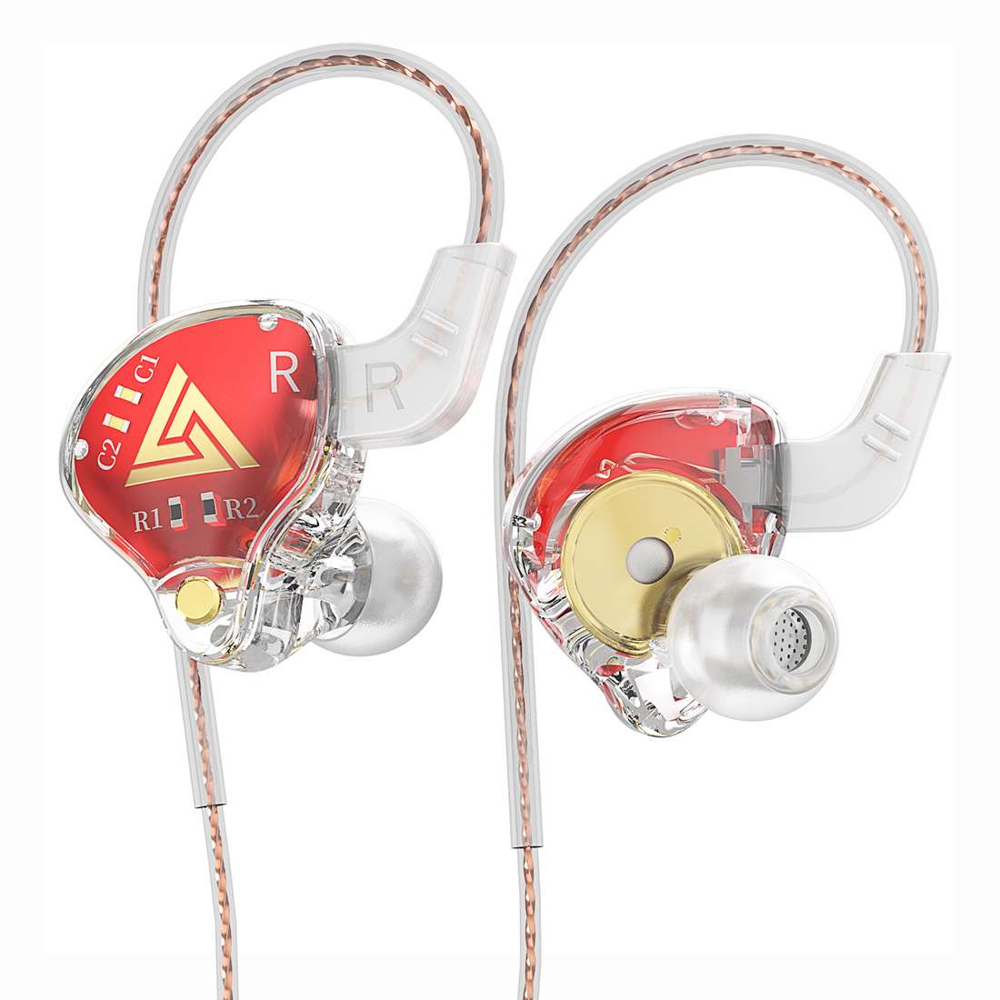 QKZ AKX monitoring earphones HiFi fever earphones deep bass in ear remote control mobile phone sports earphones