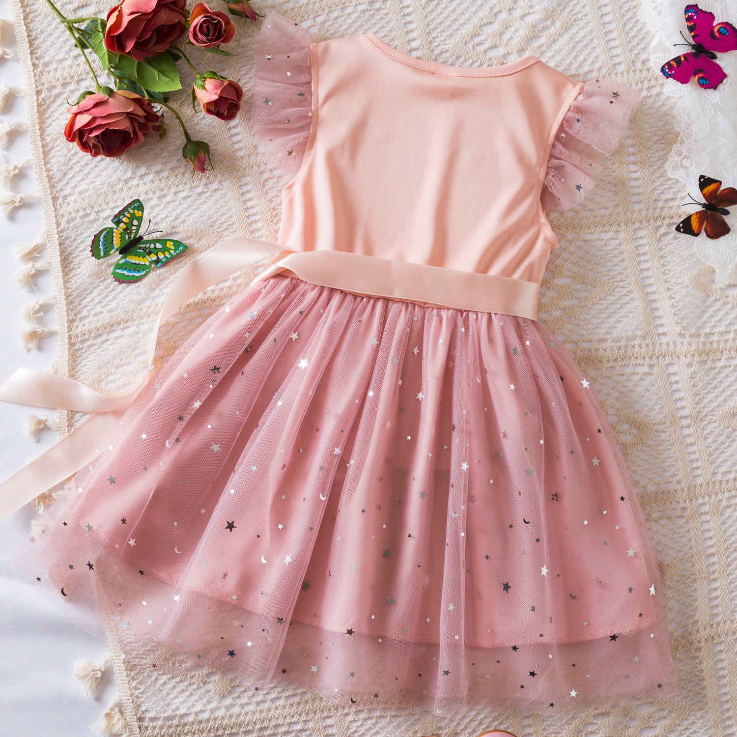 Princess Girls Cosplay Dress Clothes Kids Party Wedding Carnival Birthday Party Princess Evening Tutu Dresses Toddler 2-6Y