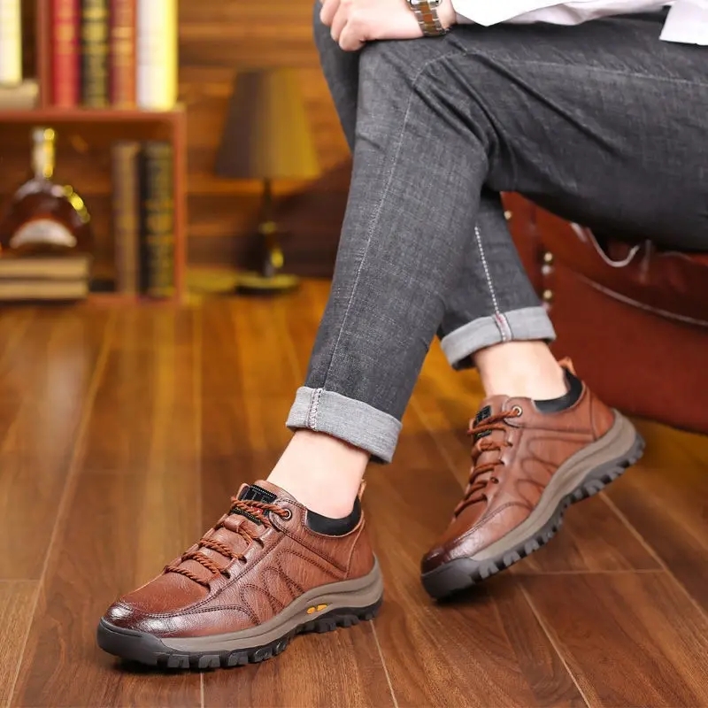 Winter Shoes for Men Pu Leather Warm Thick Sole Shoe Safety Wear-Resistant Outdoor Sports Men Casual Shoe Zapatillas Hombre