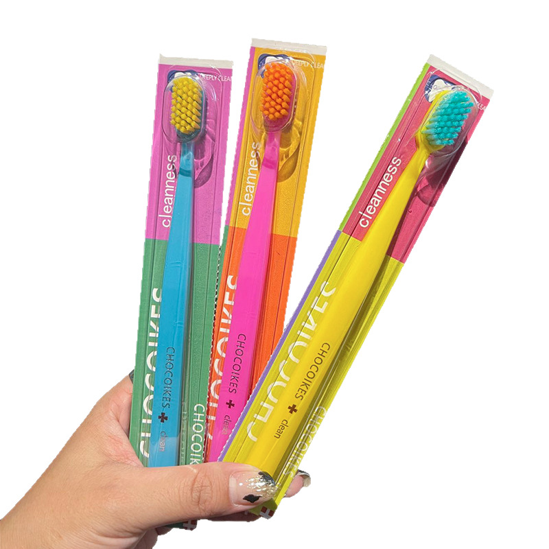 1/5 Packs of Chocolate Swiss Caring Soft Nylon Bristle Toothbrush Set, Ergonomic Handle, Ideal Choice for Travel and Hotels