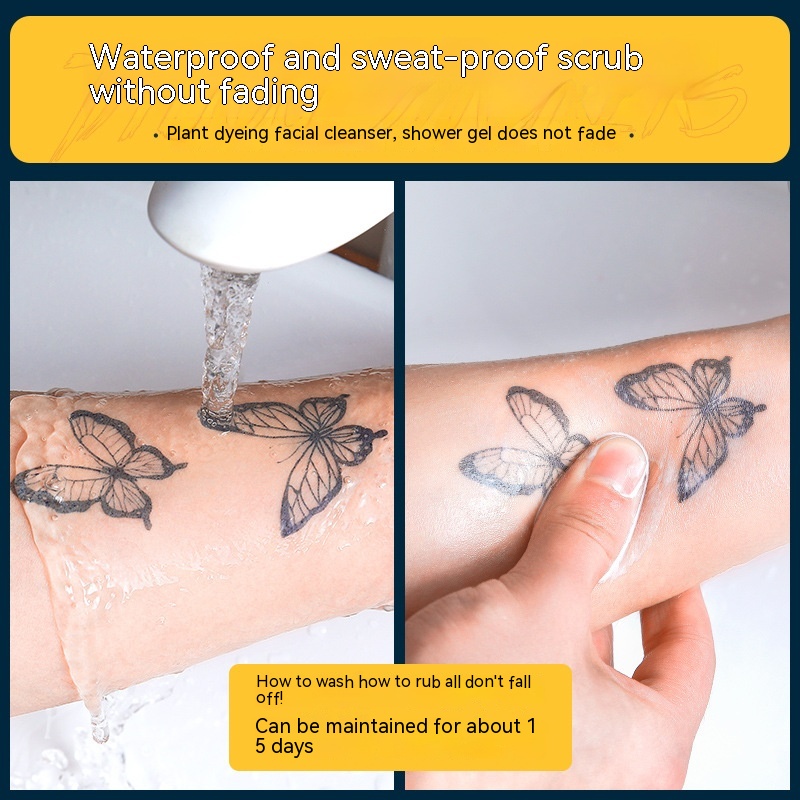 Semi permanent cartoon herbal tattoo stickers for women's waterproof disposable water transfer printing stickers