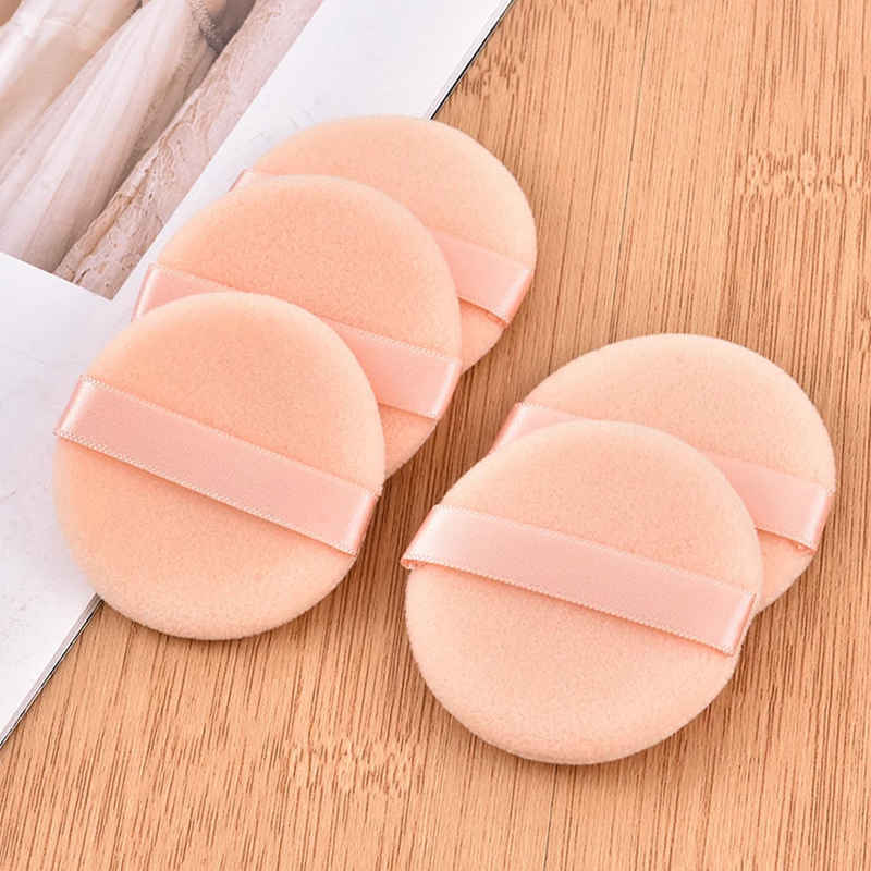5pcs Round Shape Facial Powder Foundation Puff Professional Portable Soft Cosmetic Puff Makeup Foundation Sponge Beauty Tool