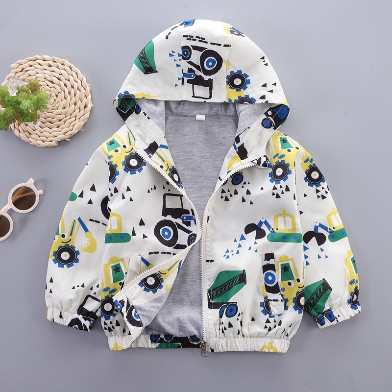 Children's jackets, boys' jackets, spring children's clothing, baby cartoons, dinosaurs, zipper jackets, windbreakers