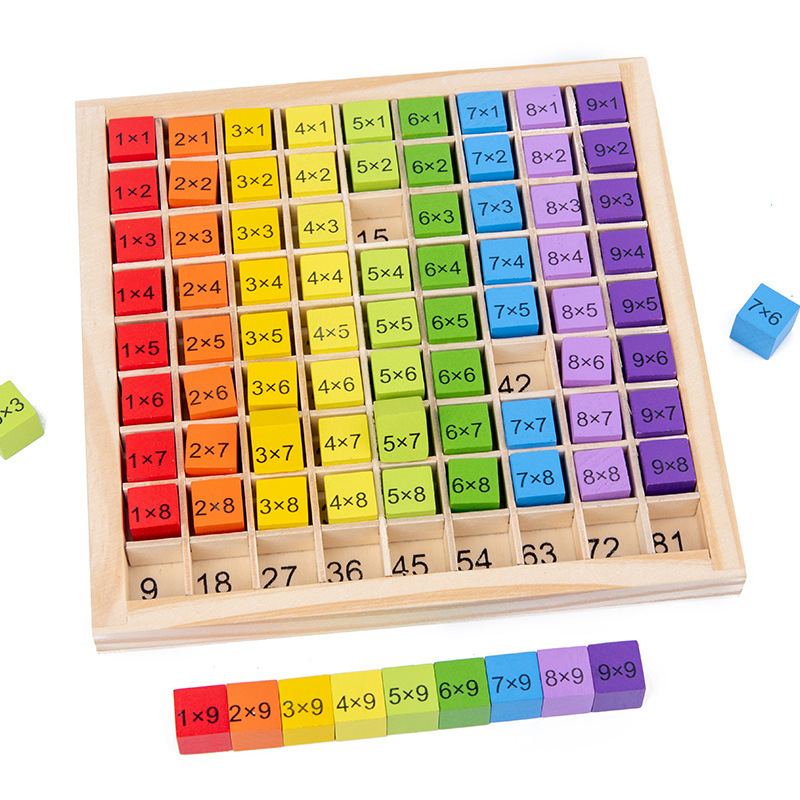Montessori Educational Math Toys for Kids Children Baby Toys 99 Multiplication Table Math Arithmetic Teaching Aids