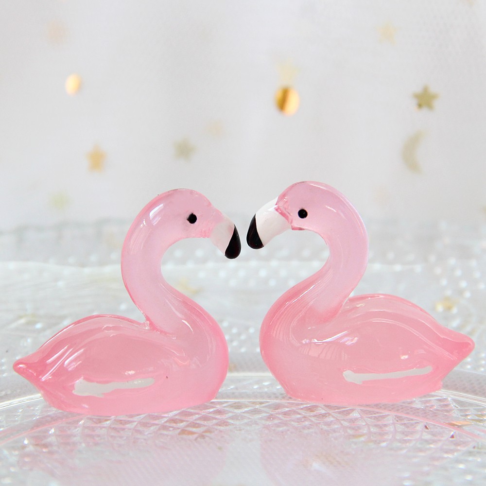 10pc 2023 new luminous cygnet ornaments resin stereo cygnet DIY key chain necklace accessories