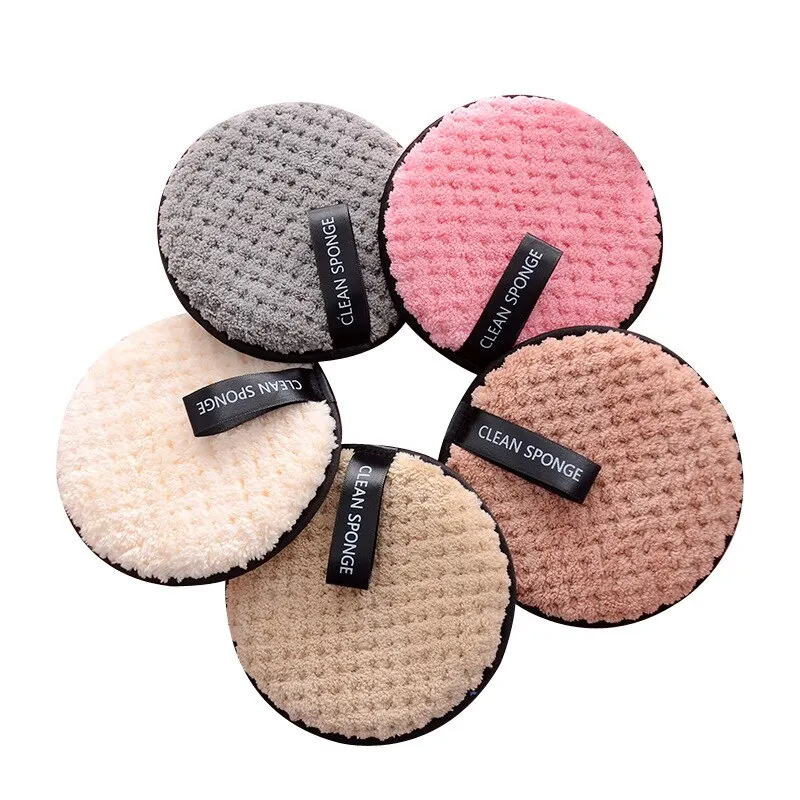 4pc Makeup Remover Microfiber Cotton Pad Cosmetics Washable Makeup Towel Cleaning Sponge Skin Care Tool