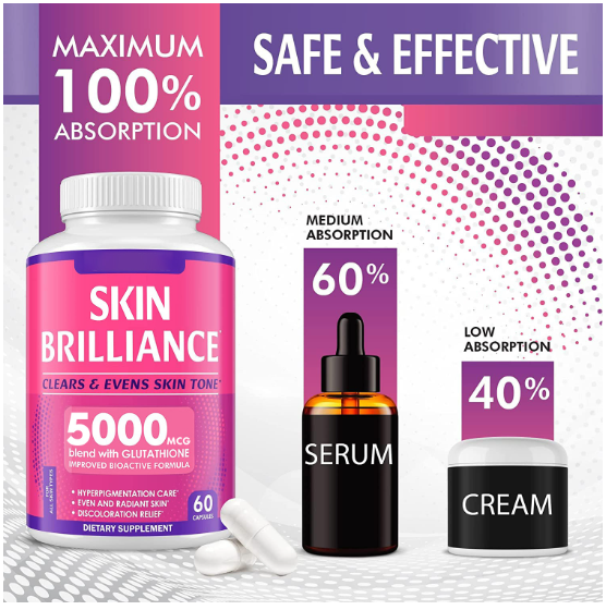 Skin Whitenining capsule Skin Brightening White 5000 MCG glutathione capsule