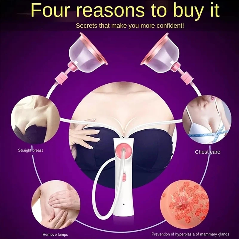 Top Sell Electric Vibrator Breast Enlargement Pump Butt Lifter For Womens Vacuum Cupping Body Suction Pump Breast Enhace Massage