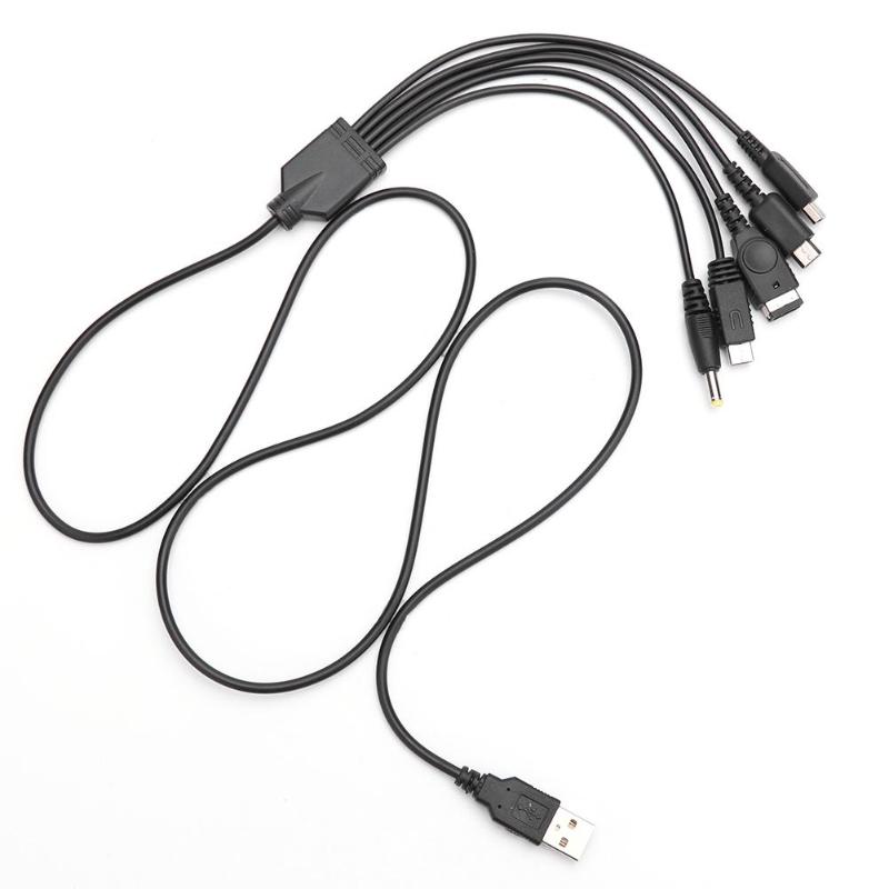 5 in 1 USB Charging Cable for Nintend NEW 3DS XL NDS Lite NDSI LL WII U Charger for Nintendo GBA for Sony PSP 1000/ 2000 cable