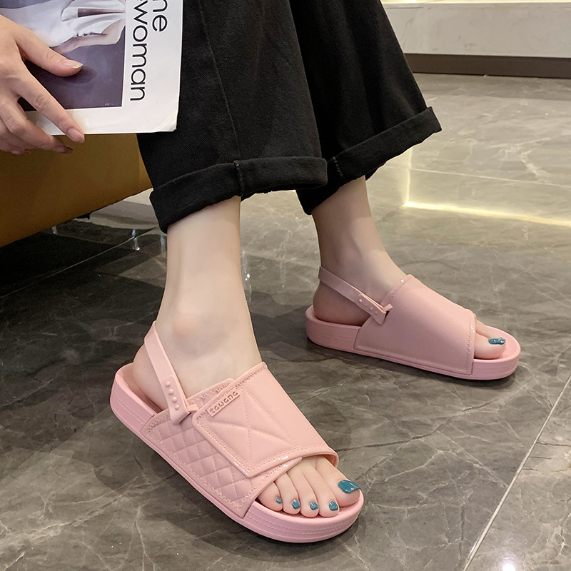 TAWANA Sandals Women's Cross border E-commerce Leisure One Word Sandals Leisure Beach Parent-child Two Wear Flat Outwear Wholesa