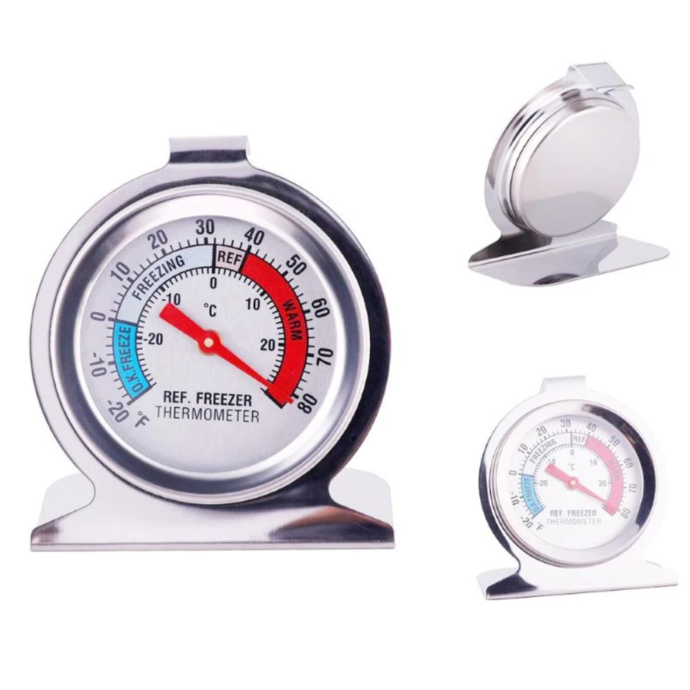 Stainless Steel Mini Fridge Thermometer Temperature Sensor DIAL High Accuracy Refrigerator Freezer -30 To 30°C For Home
