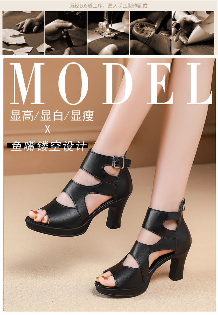 New Hollow Fish Mouth Women's Sandals Thick Heel Thick Bottom Versatile Short Boots Waterproof Platform High Heel Cool Boots