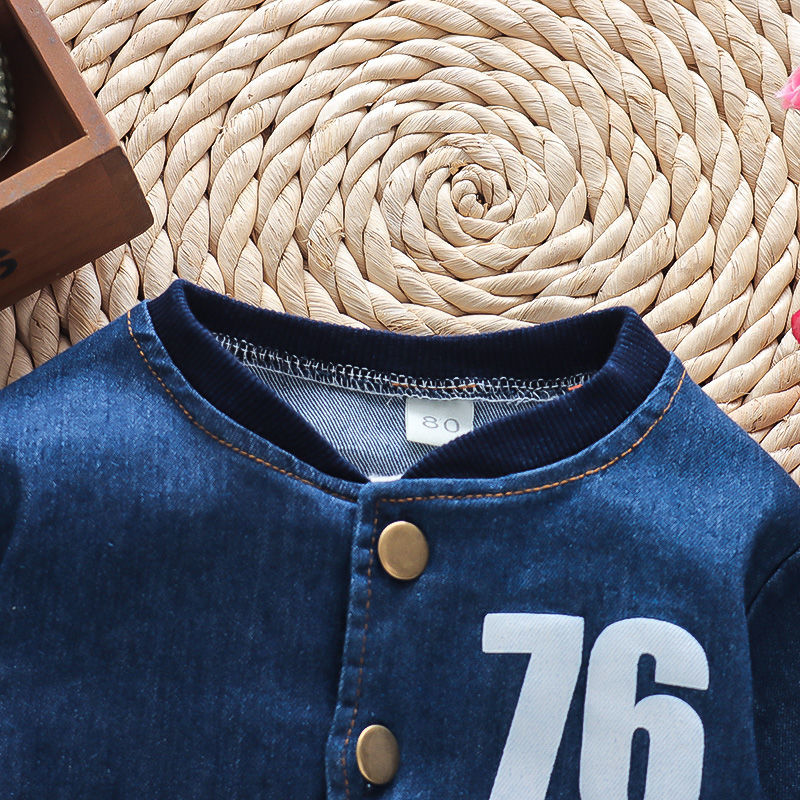baby Boys Clothing Sets spring autumn Toddler Sport Suit Kids Clothing Set children Clothes Denim Jeans Coat+Pants 80 90 100 110