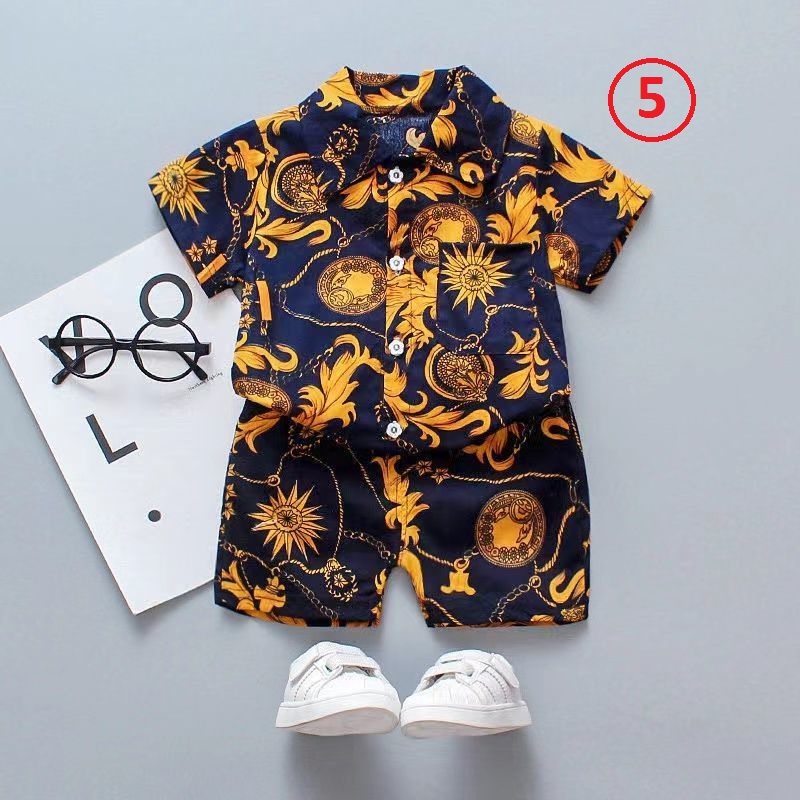 Kids 2pcs clothing set children boys cartoon shirt shorts new baby fashion cotton suit
