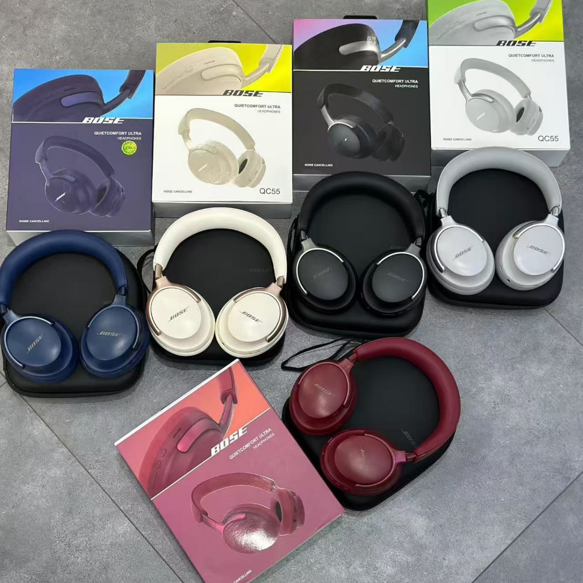 QC55 Wireless Noise Reduction 3D Stereoscopic Headphones ULTRA Ultra Long Battery Life