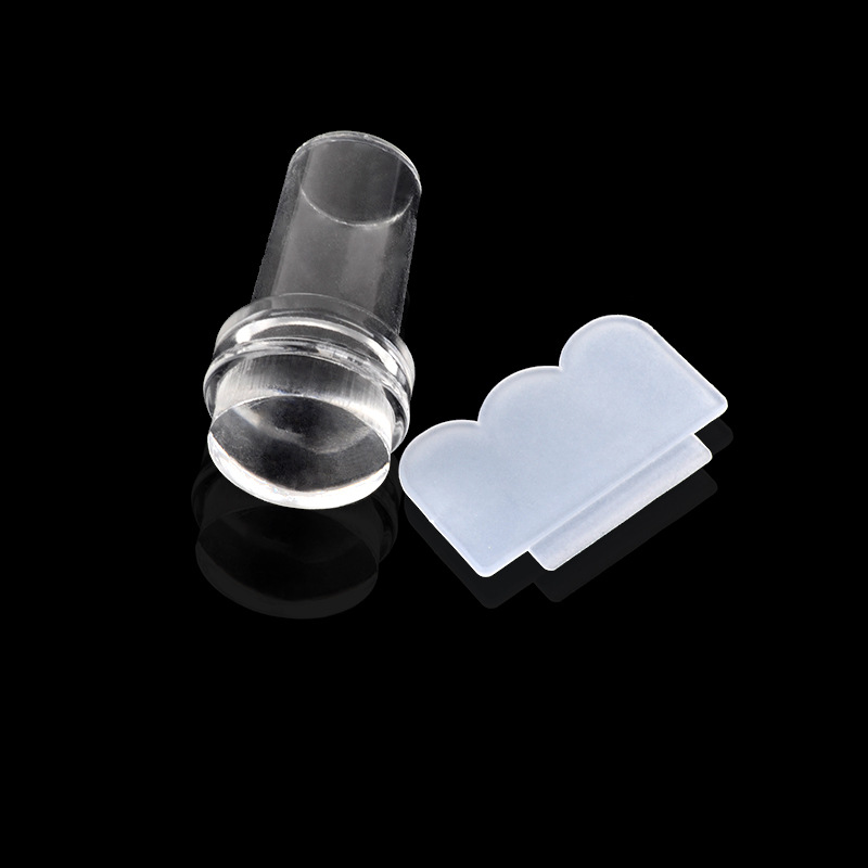 Nail Art Stamp 2.4cm Stamp Set Flower Scraper Transparent Stamp DIY Printing Silicone Stamp