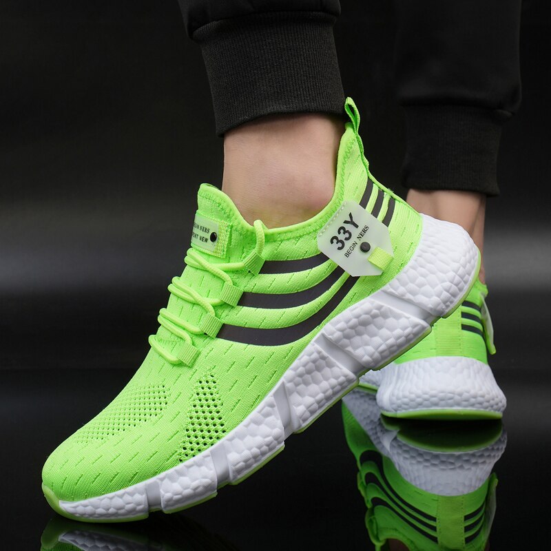 Men Casual Sport Shoes Breathable Lightweight Sneakers Outdoor Mesh Black Running Shoes Athletic Jogging Walking Shoes