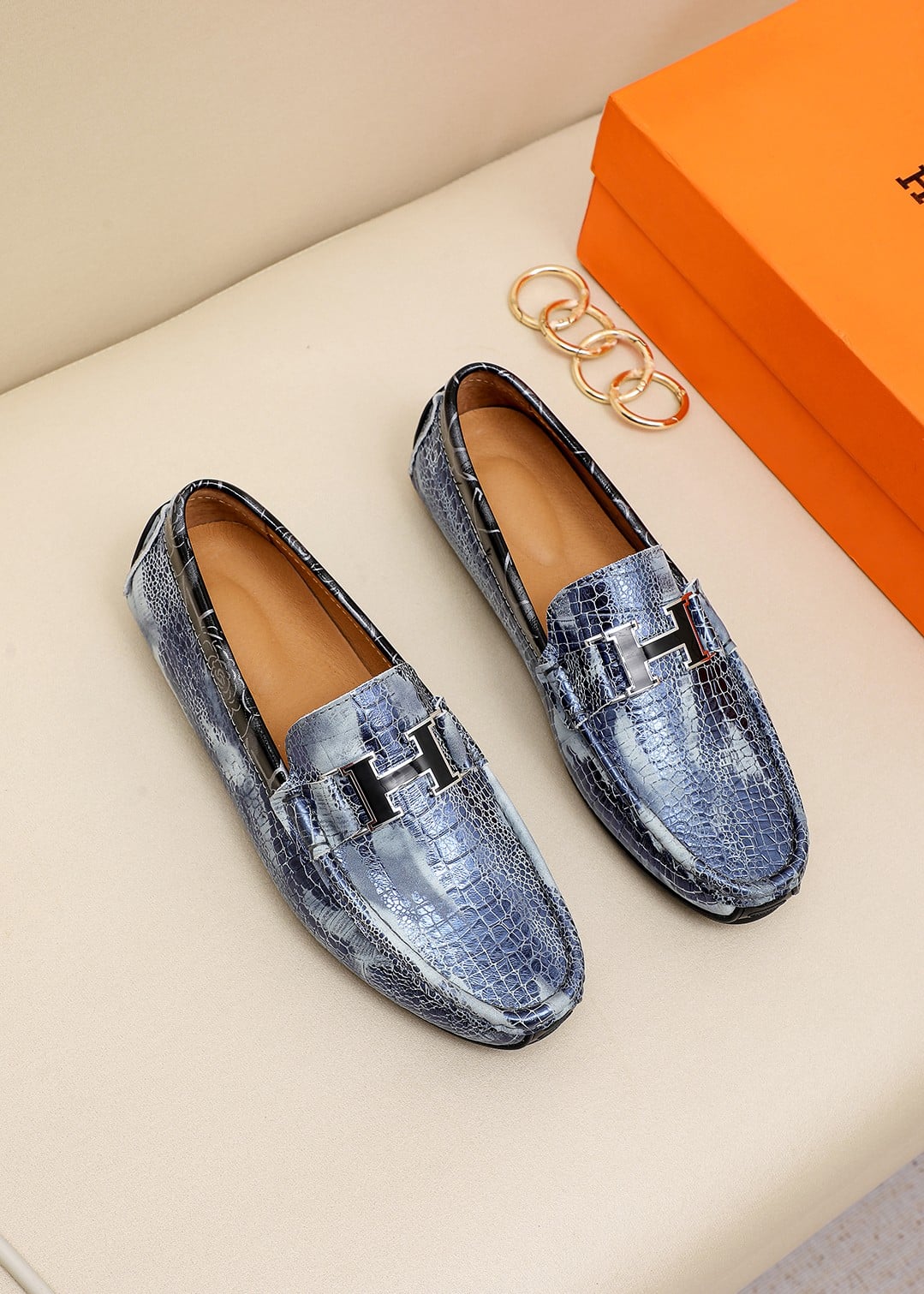 Hermes Dodgers Breathable Casual Shoes Walking Shoes Couple Shoes Lightweight Loafers Low Top Driving Shoes Size 38-44