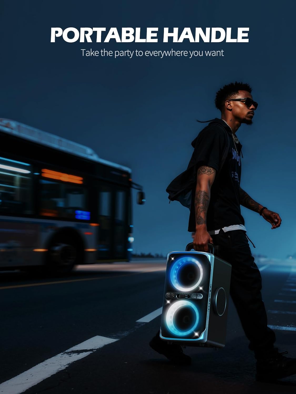 Party Bluetooth Speaker - 240W Peak Loud Speaker, Dazzling Light Show, Deep Bass, IPX4 Waterproof, 15H Battery, TWS Pairing, BT 5.3 Wireless, Portable