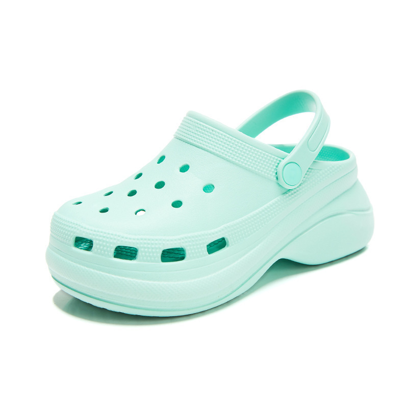 Thick-soled and high-heeled Sandal Women’s new summer Slope Heel crocs sponge cake garden