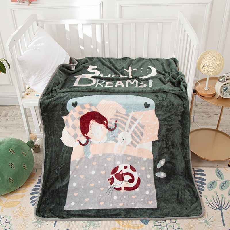 1*1.4M Nordic baby velvet baby blanket cover blanket gold mink velvet cartoon children blanket