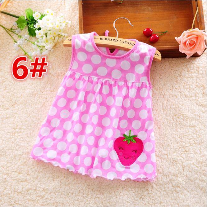 Little Girl in Sleeveless Dress Casual Cotton Vest Little Princess Dress