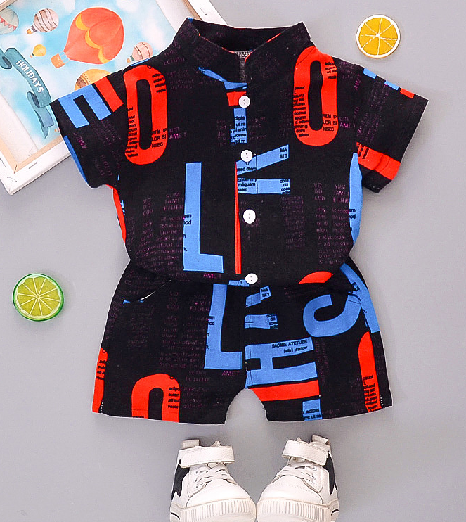 Children's short sleeve clothes children's baby two piece set 2-3 years