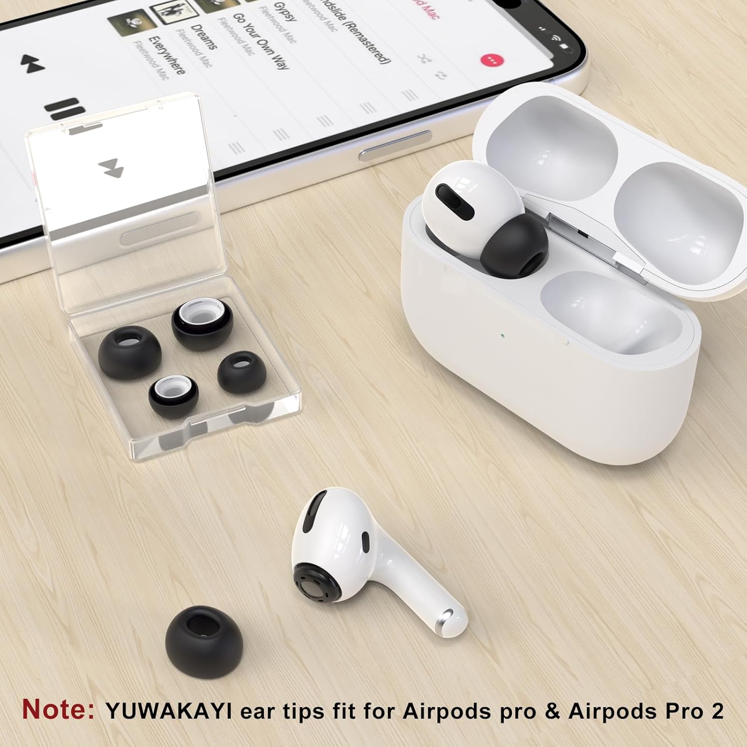 3 Pairs Replacement Ear Tips for AirPods Pro and 2nd Generation with Noise Reduction Hole, Silicone Ear Tips for AirPods Pro with Portable Storage Box