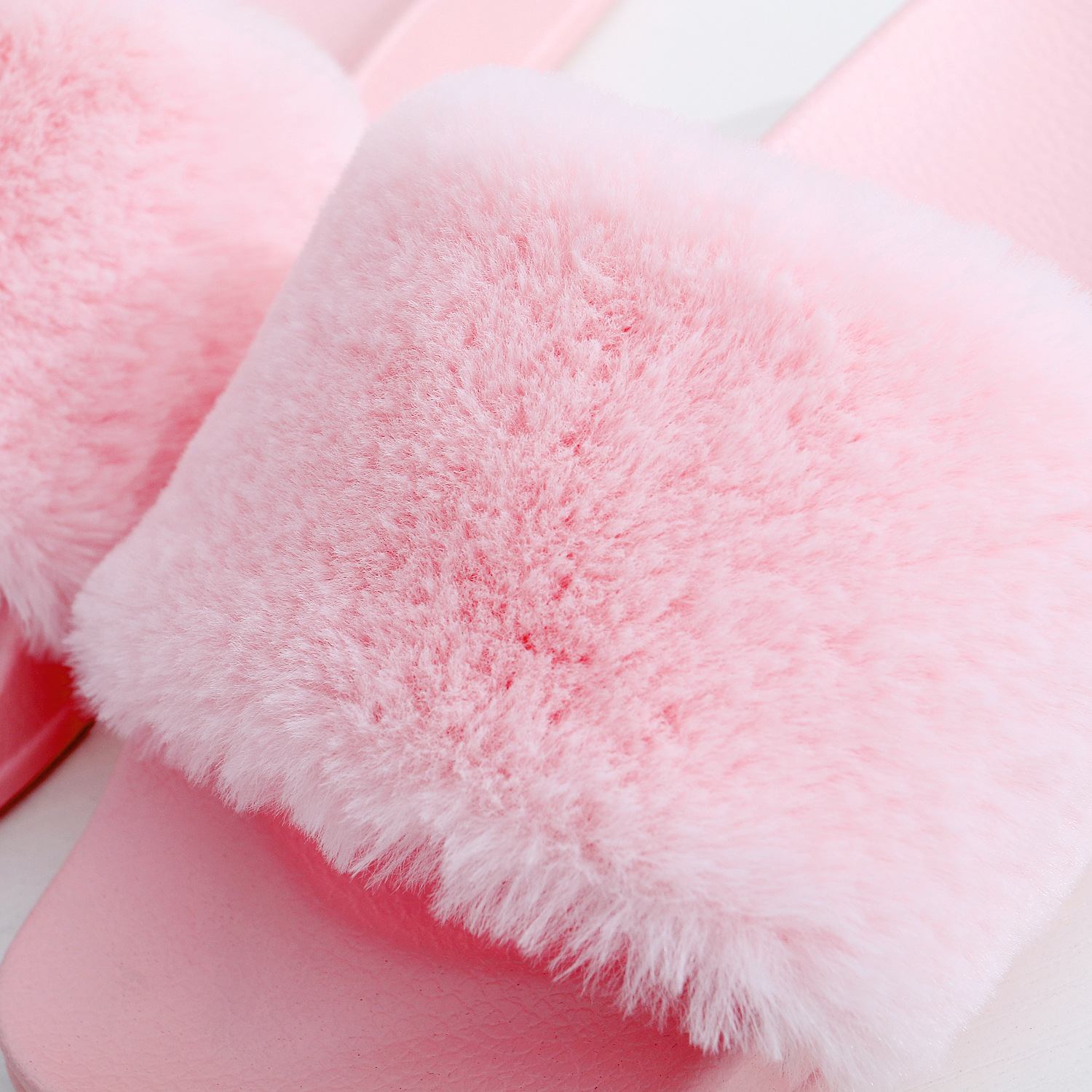 Slippers for women's outerwear wearing spring fashionable plush shoes with breathable open toe thick sole sandals