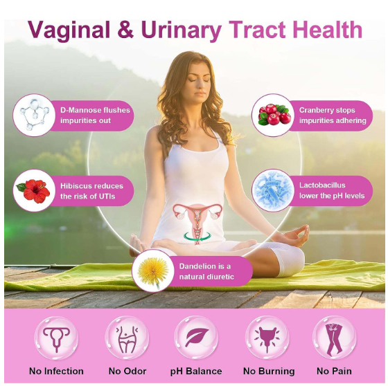 Probiotics for Women 100 Billion CFUs with Digestive Enzymes Prebiotics Vaginal Health Support Cranberry Flavor 90pcs Per Bottle