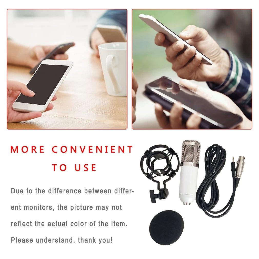 Portable and widely compatible with BM800 metal mesh studio home KTV computer recording condenser microphone
