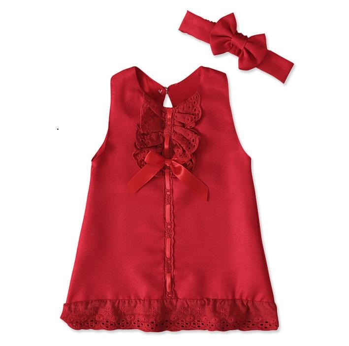 baby summer girls sleeveless bowknot skirt two-piece kids dress